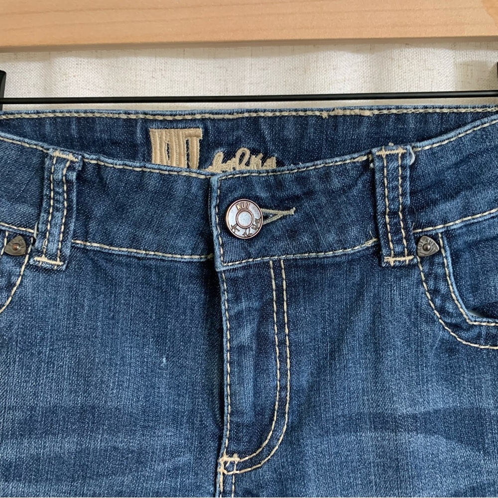Kut from the Kloth Cropped Capri Mid Rise Flap Pocket Denim Jeans 12 - Picture 4 of 9